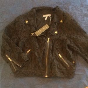 NWT Black lace cropped jacket