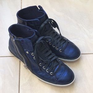 Diesel metallic blue sneakers