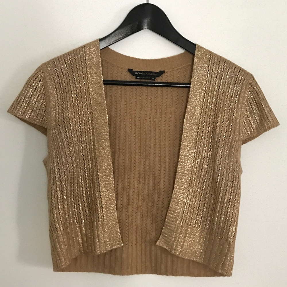 Metallic gold sweater shrug