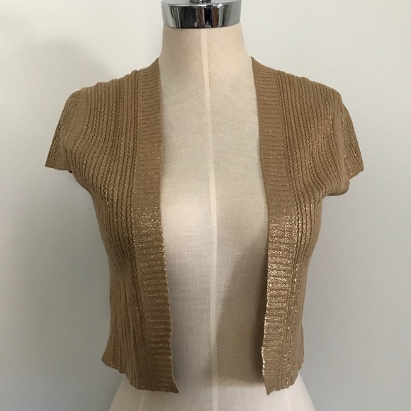 Metallic gold sweater shrug - Picture 3 of 4
