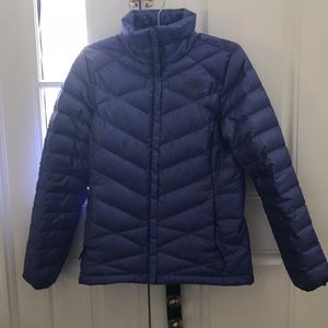 purple women's winter north face coat