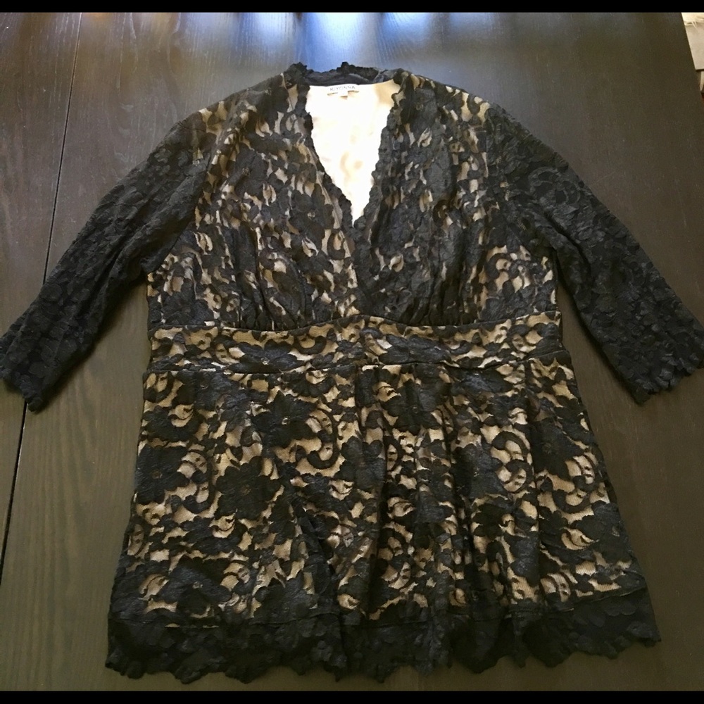 Kiyonna Black Lace Top Plus Size