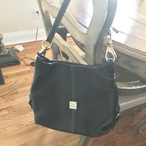 Dooney black pebble leather hobo