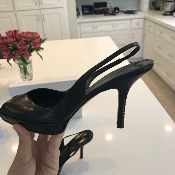 Vera Wang Peep-Toe Slingback Pumps - Picture 3 of 5