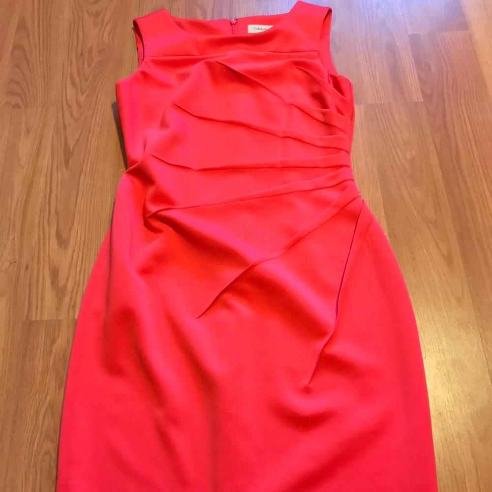 Calvin Klein coral/hot pink dress size 4 Petite