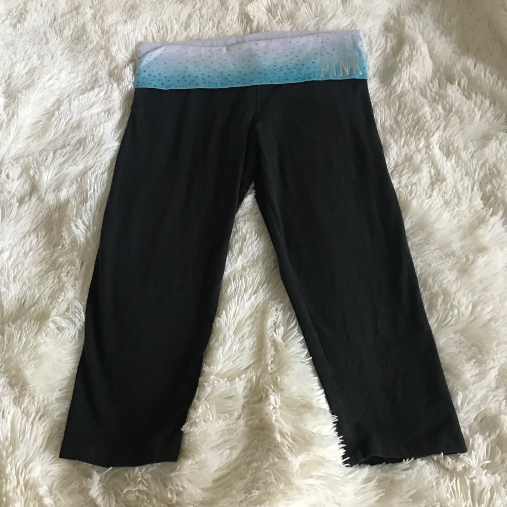 VS PINK Yoga Capris With Rinestones