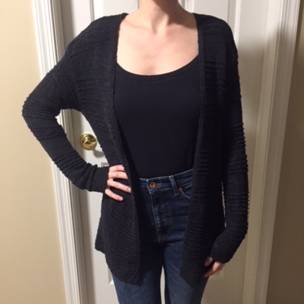 Navy open knit sweater