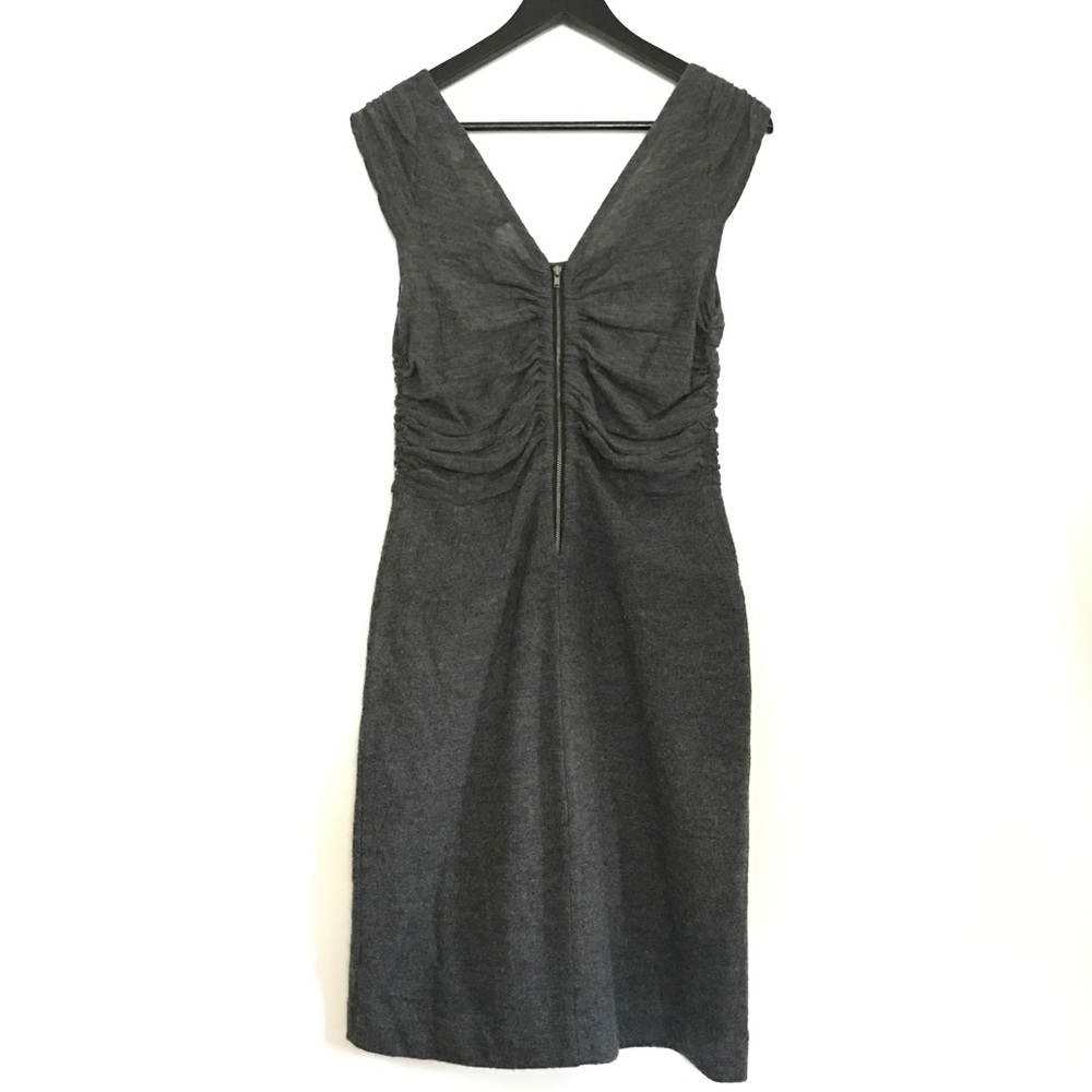 Charcoal heather grey sweater sheath dress