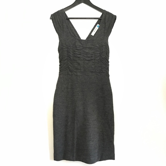 Charcoal heather grey sweater sheath dress - Picture 2 of 4
