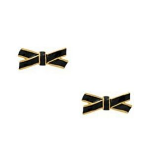 Kate Spade Double Bow black/gold stud earrings