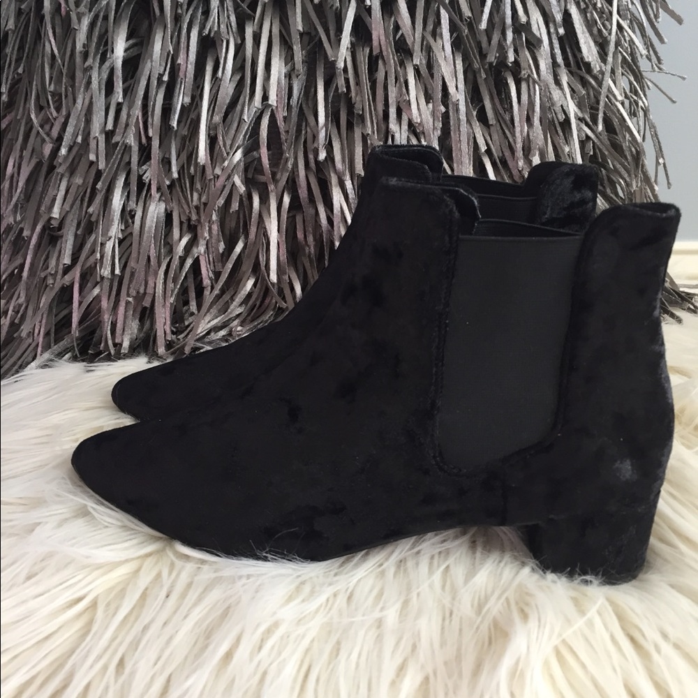 Black crushed velvet Topshop booties