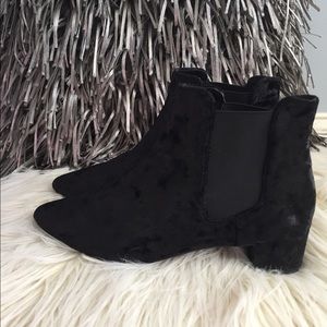 Black crushed velvet Topshop booties