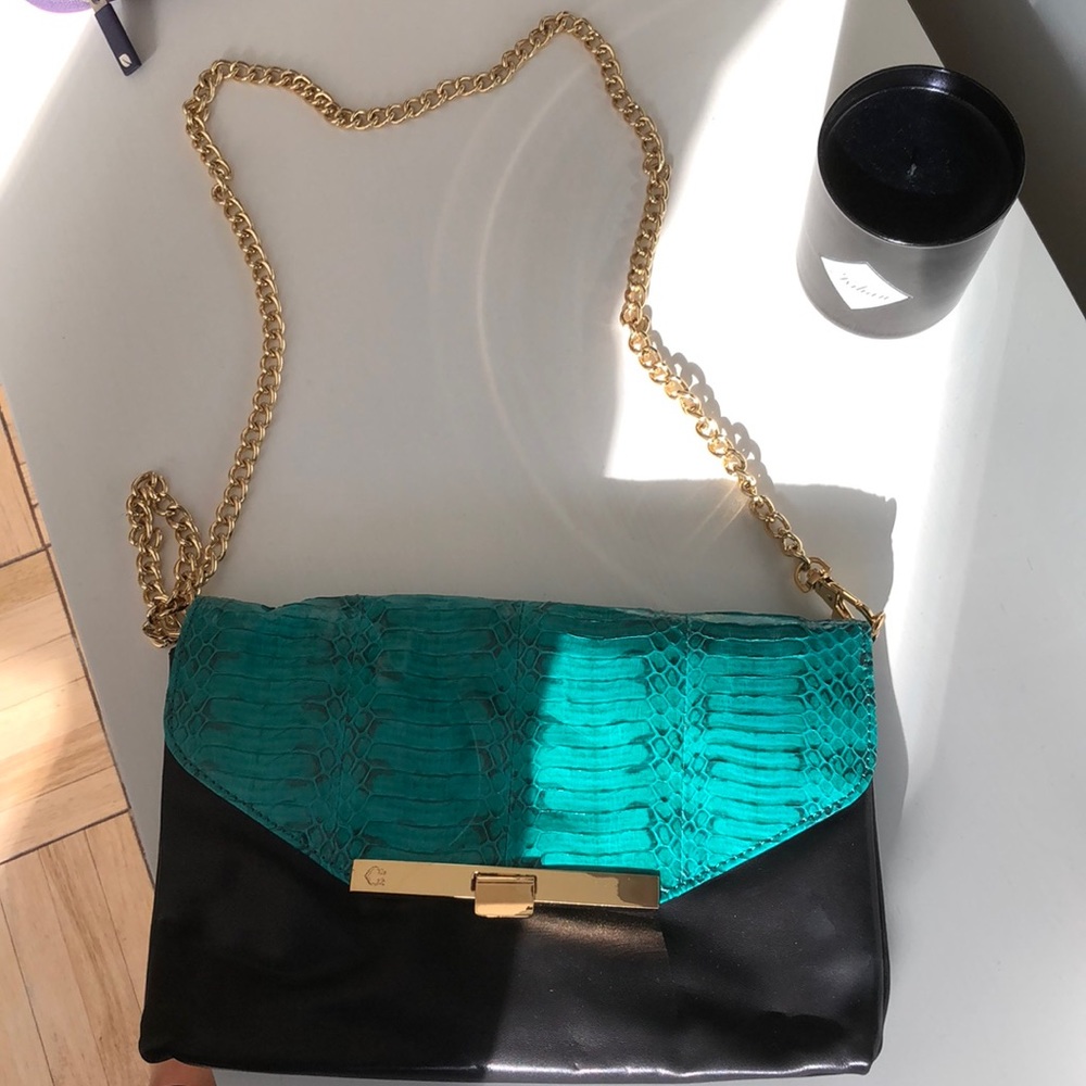 C wonder clutch/chain bag (leather) & match-wallet