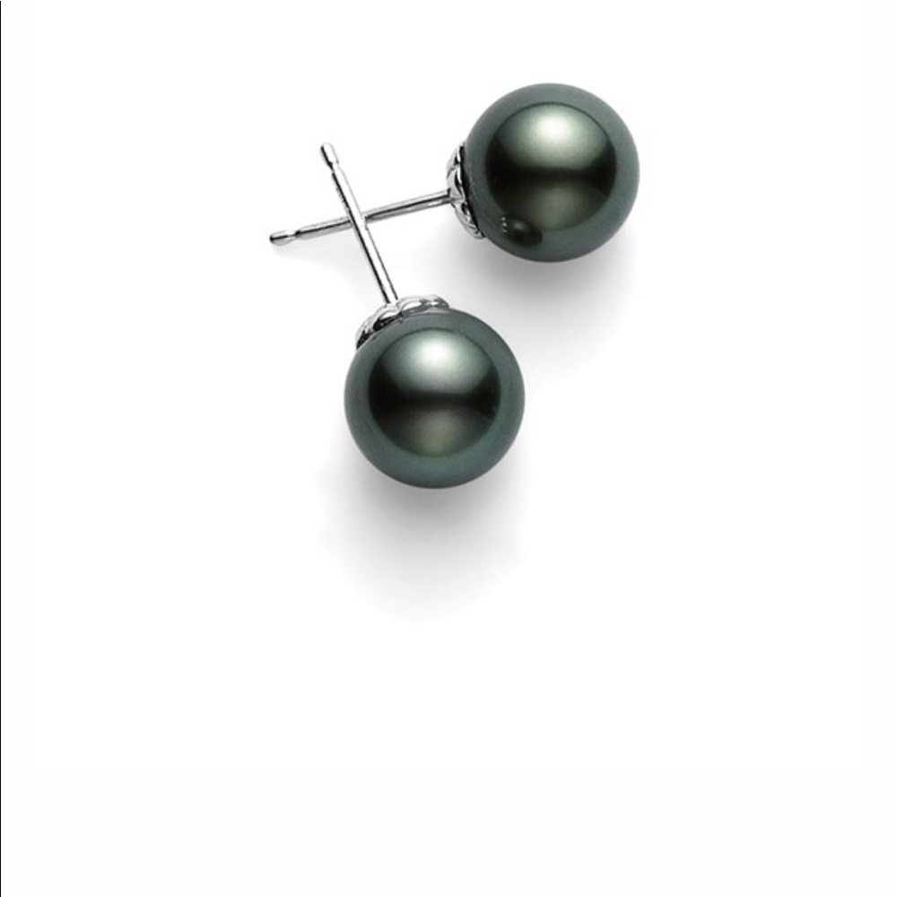 Mikimoto black pearl studs