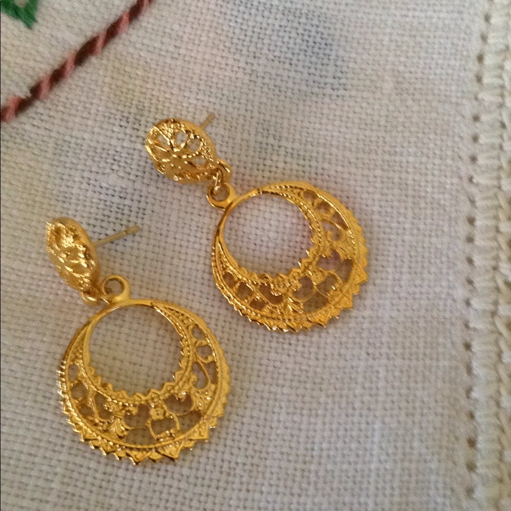 Gold tone earrings