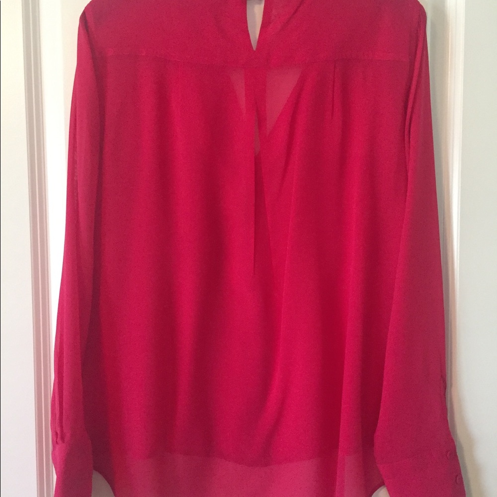 Bcbcmaxazria Camp Shirt, V Neck, Long Sleeve - Picture 3 of 6