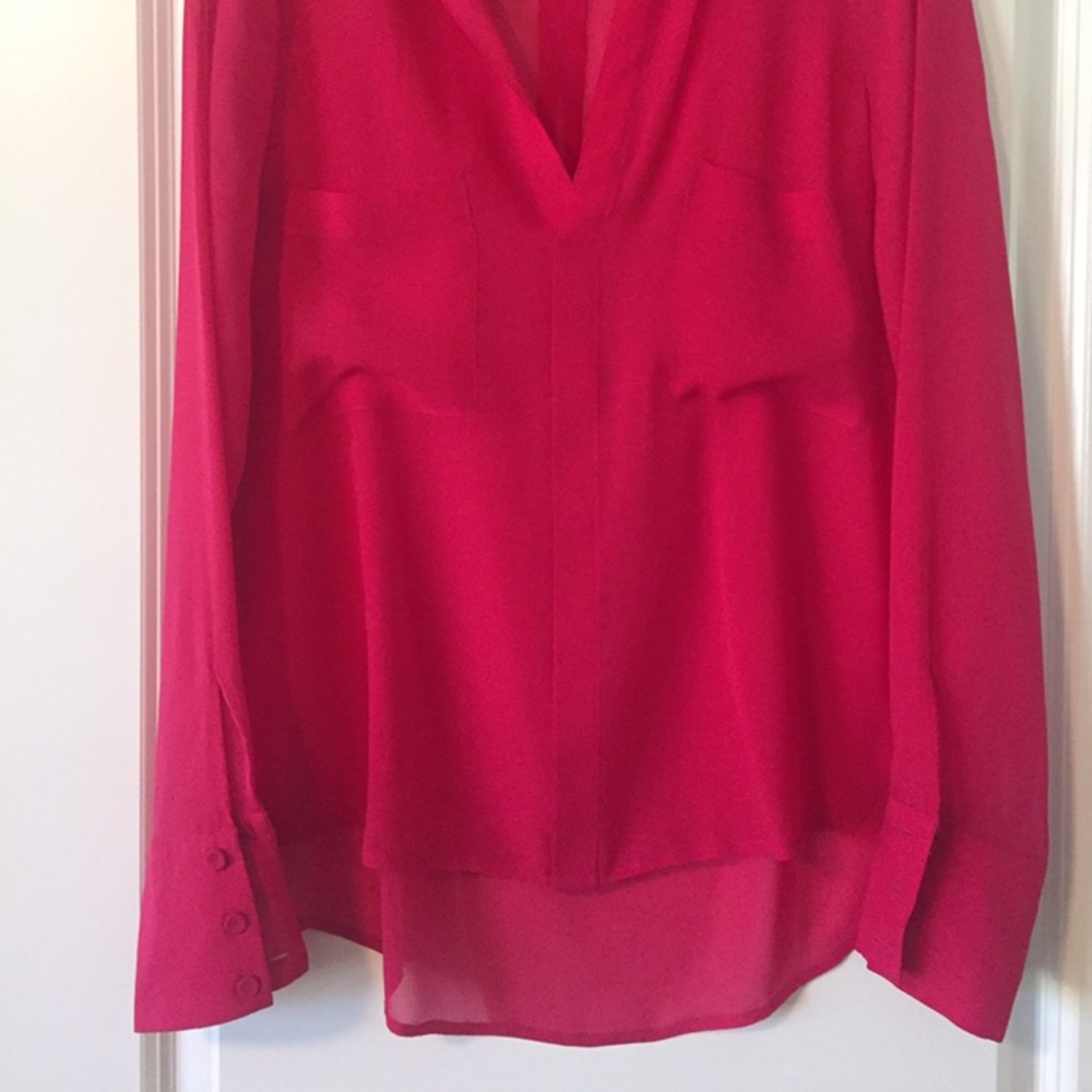 Bcbcmaxazria Camp Shirt, V Neck, Long Sleeve - Picture 6 of 6