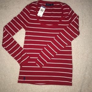 NWT Red striped Polo Ralph Lauren sweater