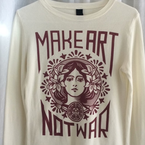 Obey Tops - OBEY brand Make Art Not War long sleeved T-cool😎