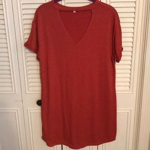 Burnt Orange Cutout Dress