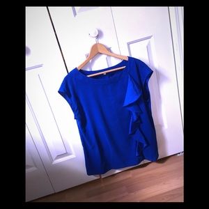 Royal blue short sleeved blouse