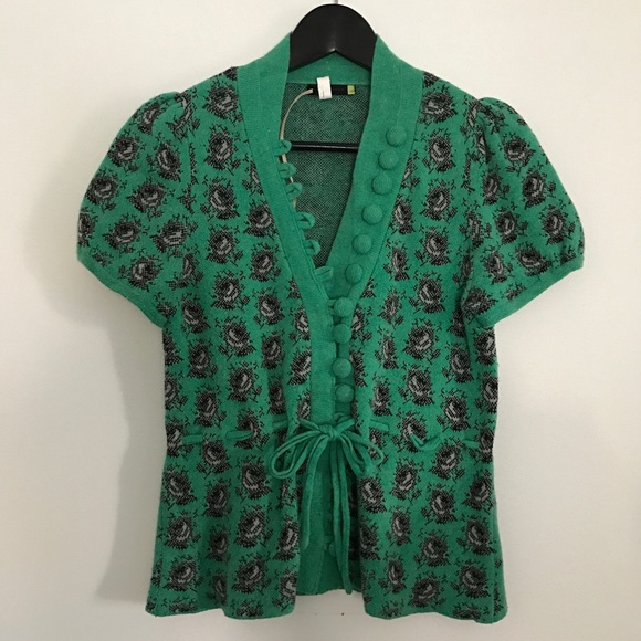 🎉3 day sale🎉Green printed cardi by Leifsdottir - Picture 4 of 8