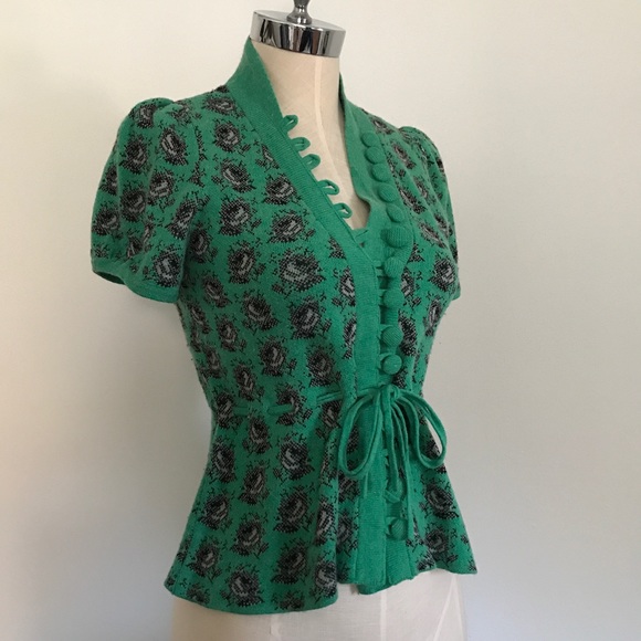 🎉3 day sale🎉Green printed cardi by Leifsdottir - Picture 3 of 8