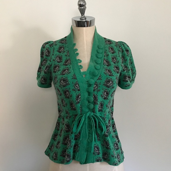 🎉3 day sale🎉Green printed cardi by Leifsdottir - Picture 2 of 8