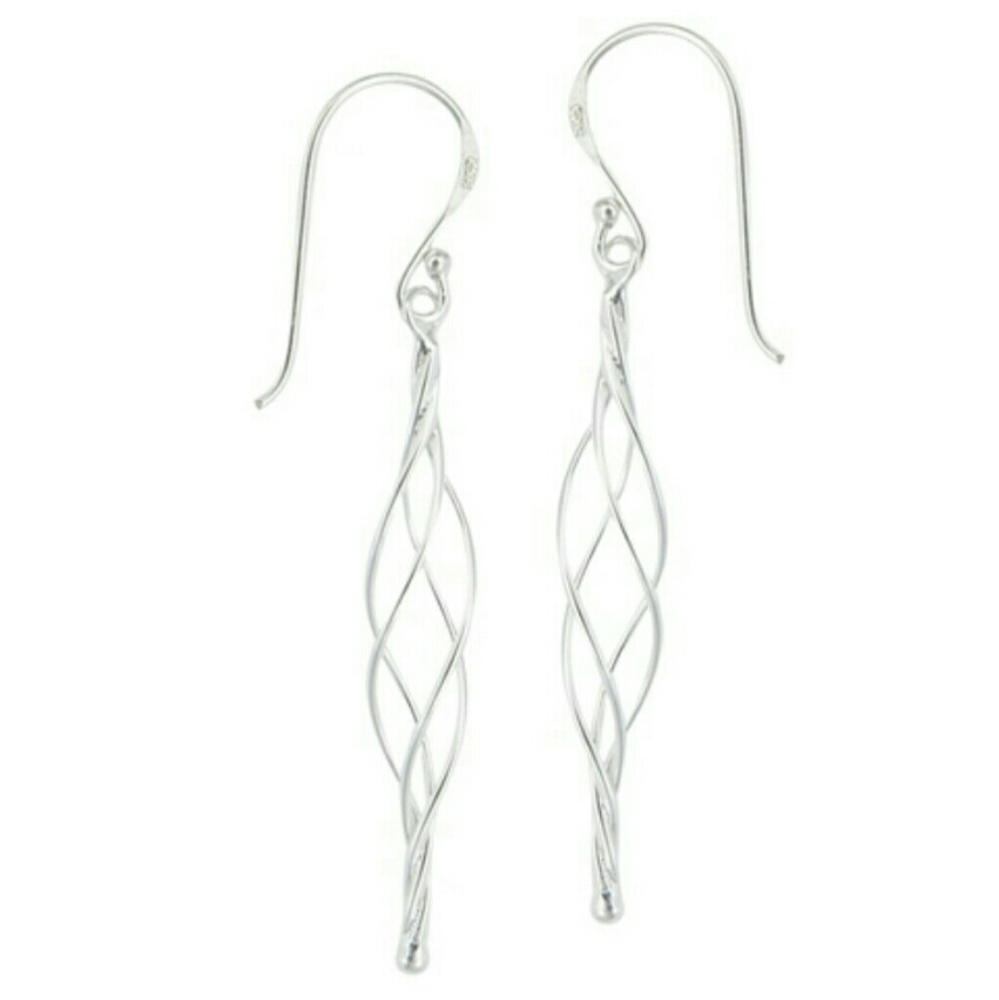 Sterling Silver Twist Earrings - Picture 1 of 2