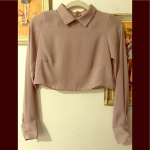 Collared Crop Top- Long Sleeve
