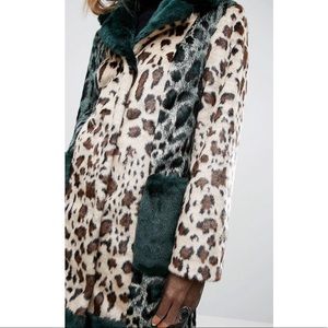 Faux fur long jacket