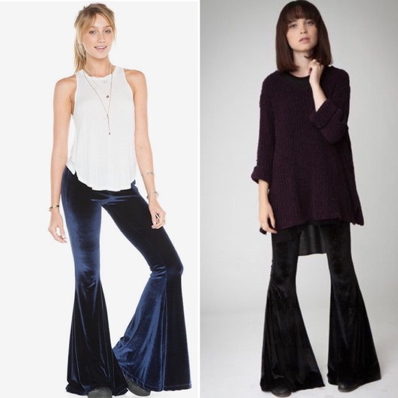Brandy Melville Pants - Brandy Melville Black Velvet Dramatic Flare Pants