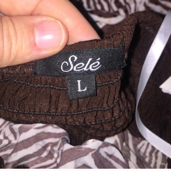 NWT Open back, brown and cream dress in large - Picture 3 of 3