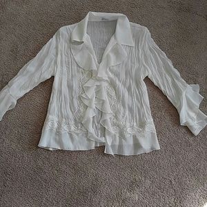 Bell sleeves ruffle shirt