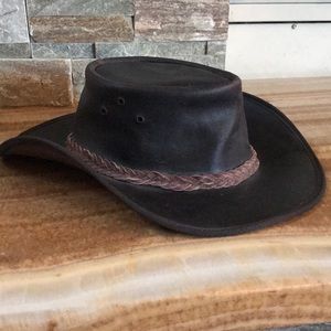 Australian leather outback hat