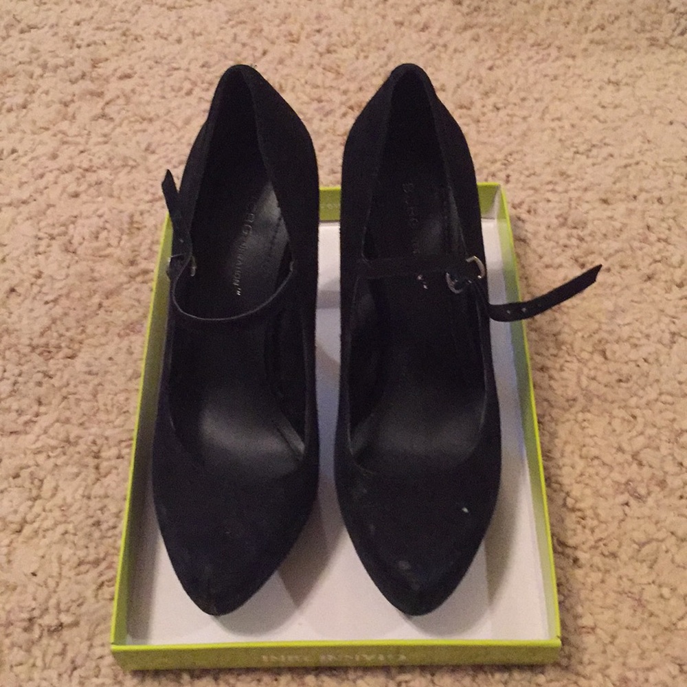 BCBGeneration Black Suede Mary Jane Heel
