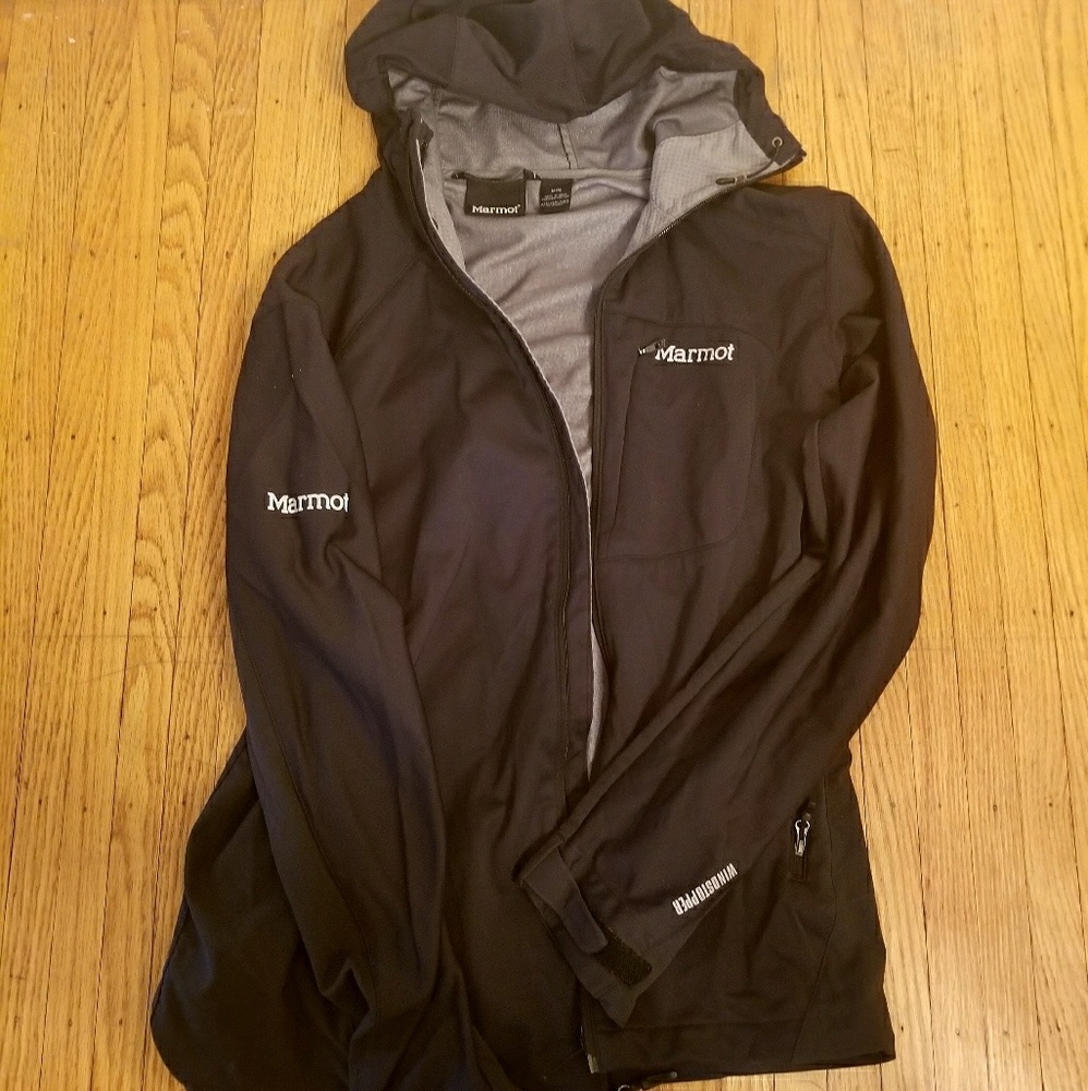 Black Marmot Core Windstopper Coat Jacket Rain