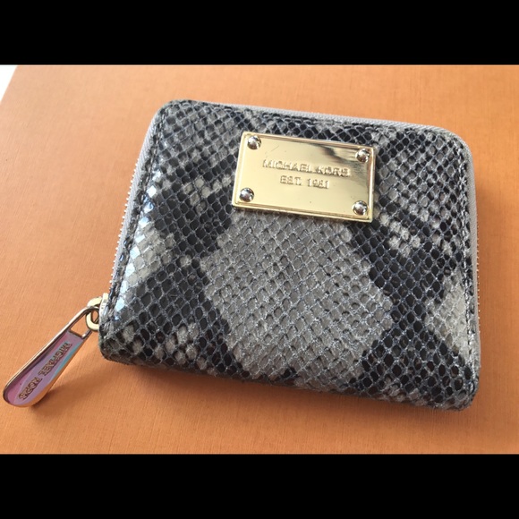 mk snakeskin wallet