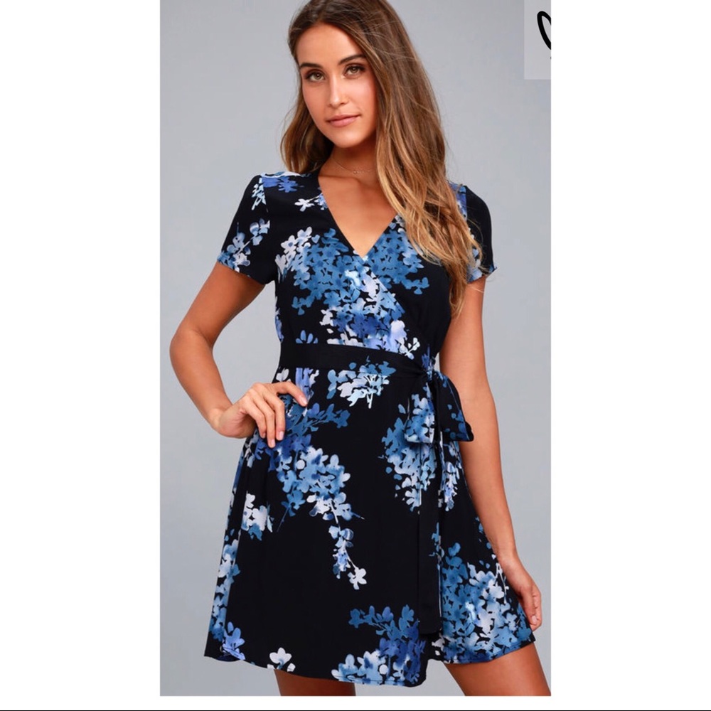 LuLu’s Sweet Peas & Sunshine wrap dress