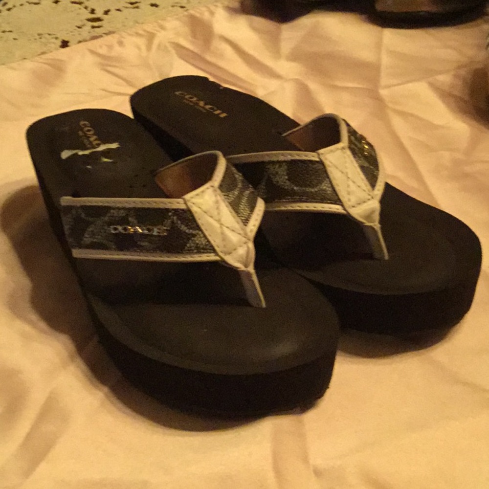 Coach heeled flip flop