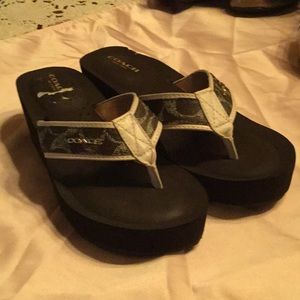Coach heeled flip flop