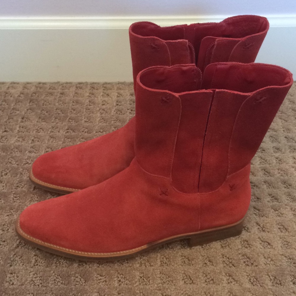 Cole Haan red suede boots