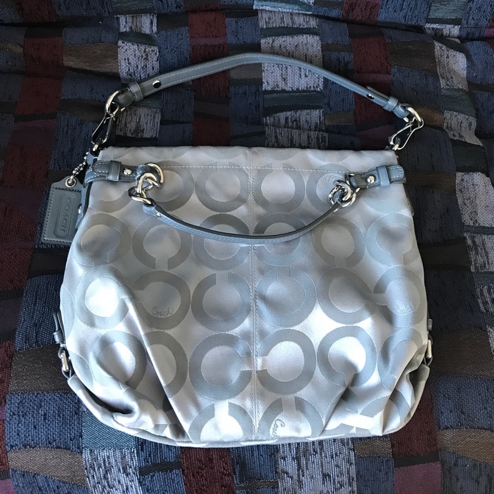 Silver/grey Coach Brooke Op Art Bag