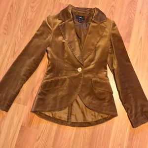 H&M brand dark tan velvet blazer / sport coat sz 4