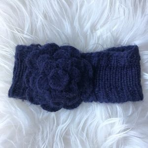 Anthro Blue Floral Knit Headband by Wooden Ships