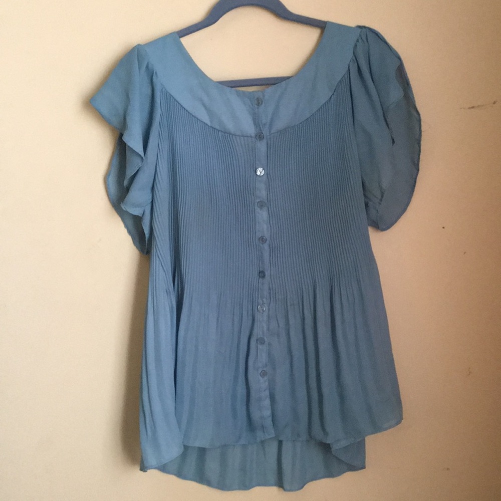 Gorgeous Blue Peasant Blouse