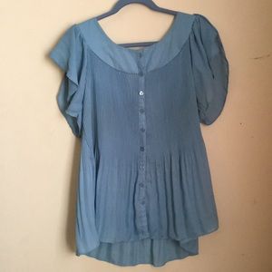 Gorgeous Blue Peasant Blouse