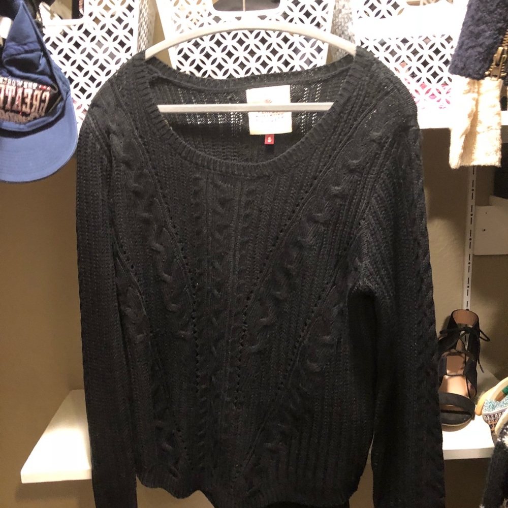 Black scoop neck sweater