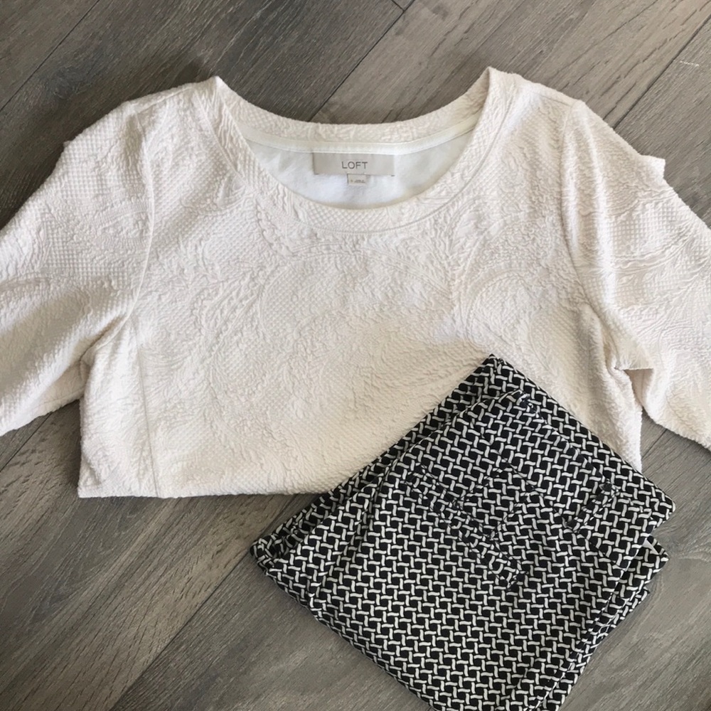 Loft Cream White Top -Small