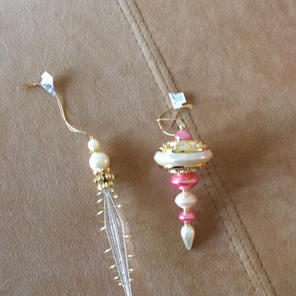 Pink pearl & gold Disney world ornaments